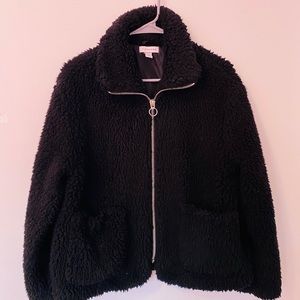 TOPSHOP BLACK TEDDY JACKET SZ S
